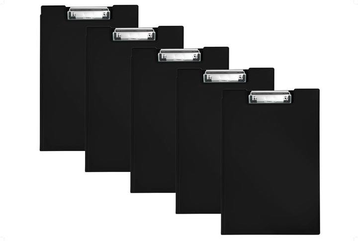 Heidemann Aufklappbare Klemmbrettmappe DIN A4 Plus Photodruck, 11100000 (Schwarz 5er Set), Schwarz 5