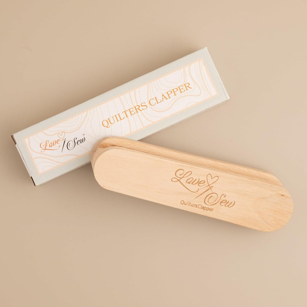 Love Sew Quilters Clapper – unlackiertes Holz, Schneiderklöppel, Mehrzweck-Nähwerkzeug zum Abflachen