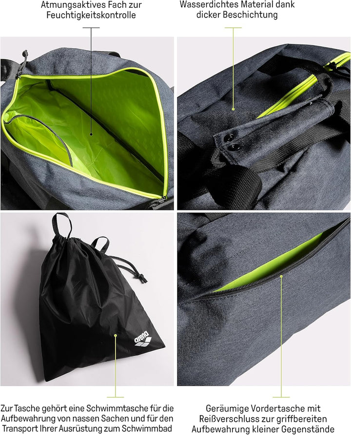 Arena Team Duffle 25 Sporttasche für Sport-, Schwimm- und Freizeitaktivitäten, Reisetasche mit Fach