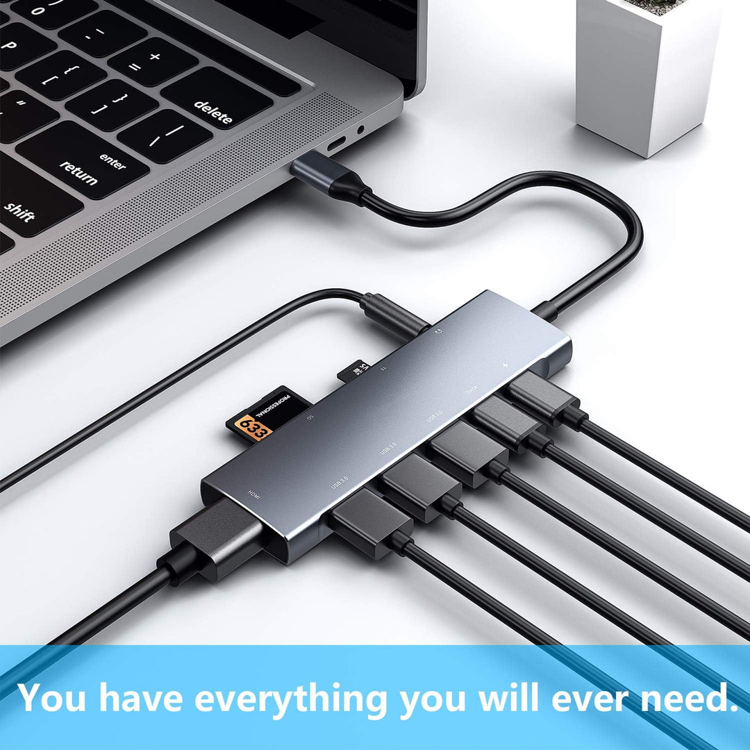 USB C HUB für iPad Pro 9-in-1 Adapter iPad Pro 12.9 11 Zoll iPad Air 5 4 mit 4K HDMI, USB-C PD Aufla