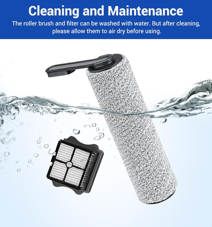 Bürstenrolle und Filter Ersatzteile kompatibel für Tineco Floor One S5/S5 Pro/S5 Pro 2/S5 Extreme, 2