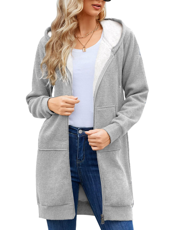 Svanco Damen Hoodie Kapuzenpullover Sweatshirt Langarm Pullover Langen Mantel Jacke Tops Outwear für