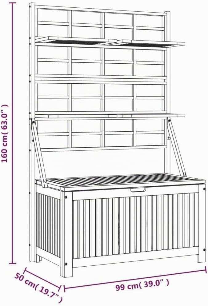 vidaXL Truhe mit Rankgitter Aufbewahrungsbox Auflagenbox Gartenbox Blumenregal Rankhilfe Gartentruhe