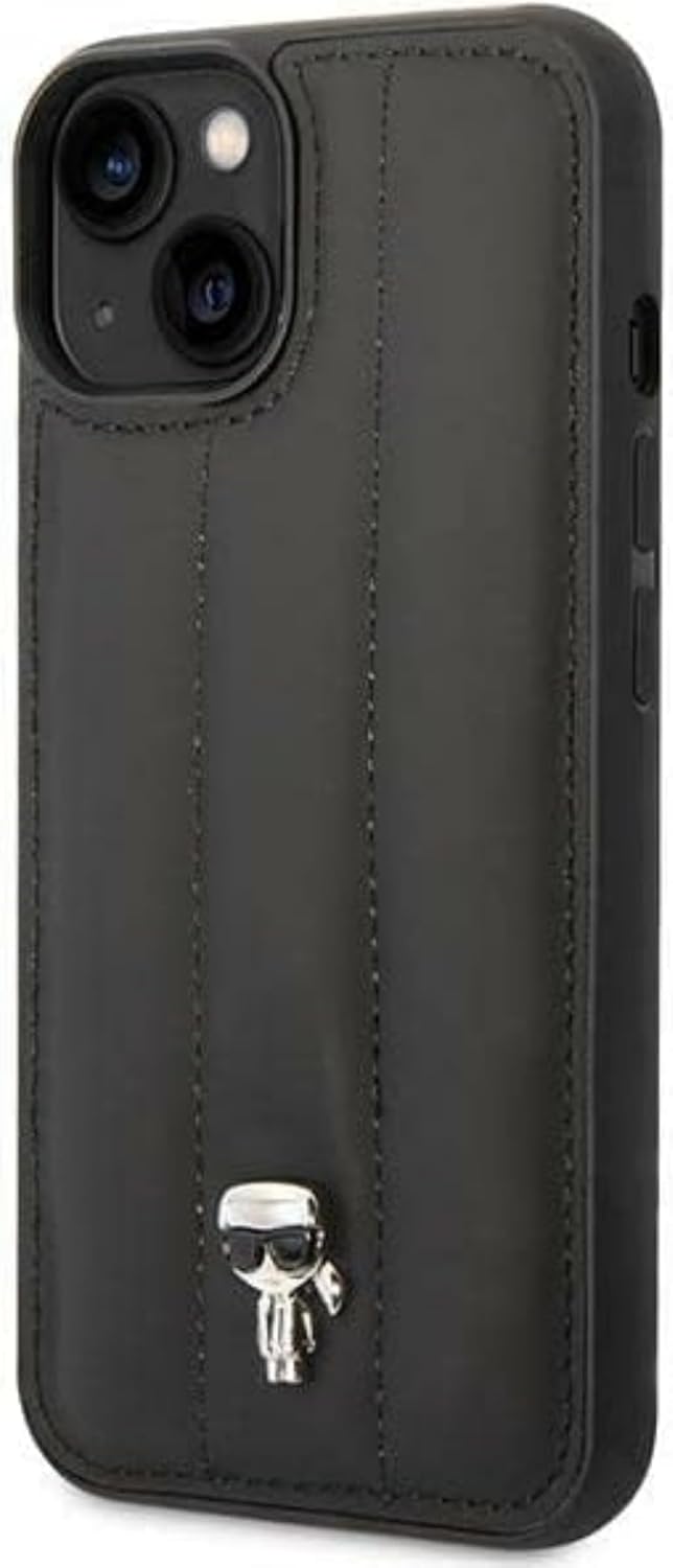 KARL LAGERFELD KLHCP14SPSQPK hülle für iPhone 14 6,1" hardcase schwarz/Black Puffy Ikonik Pin