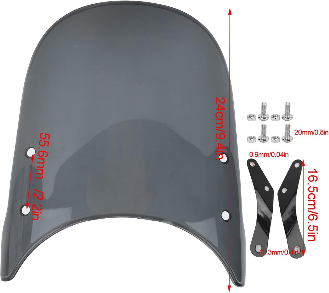 Yctze Motorrad Windschutzscheibe, Motorrad Windschutzscheibe Universal Anti-Crack Scratch Resistant