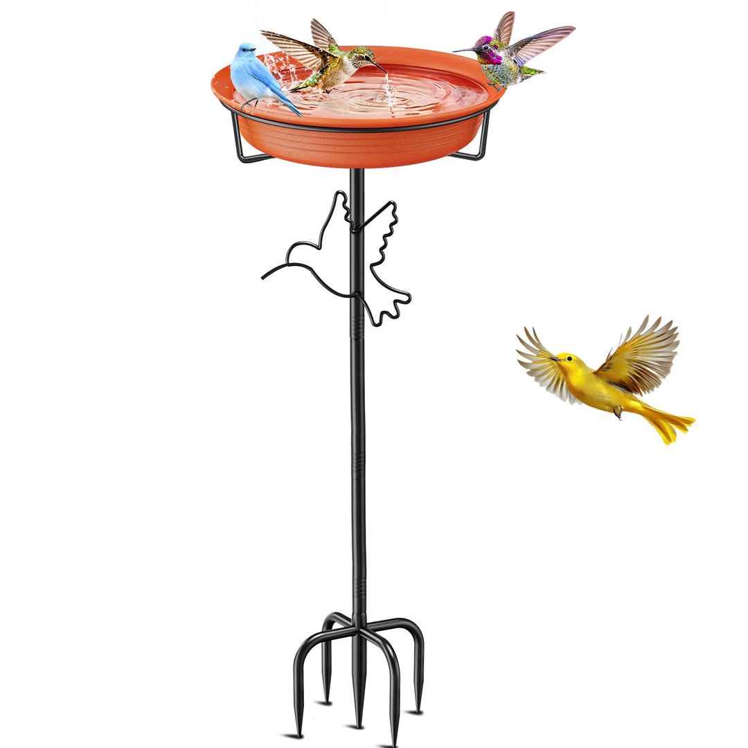 Vogeltränke Vogelbad Futter Schale Wasserstelle Stehend, Vogelbad Garten für Wildvögel Wassertränke