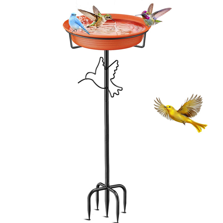 Vogeltränke Vogelbad Futter Schale Wasserstelle Stehend, Vogelbad Garten für Wildvögel Wassertränke