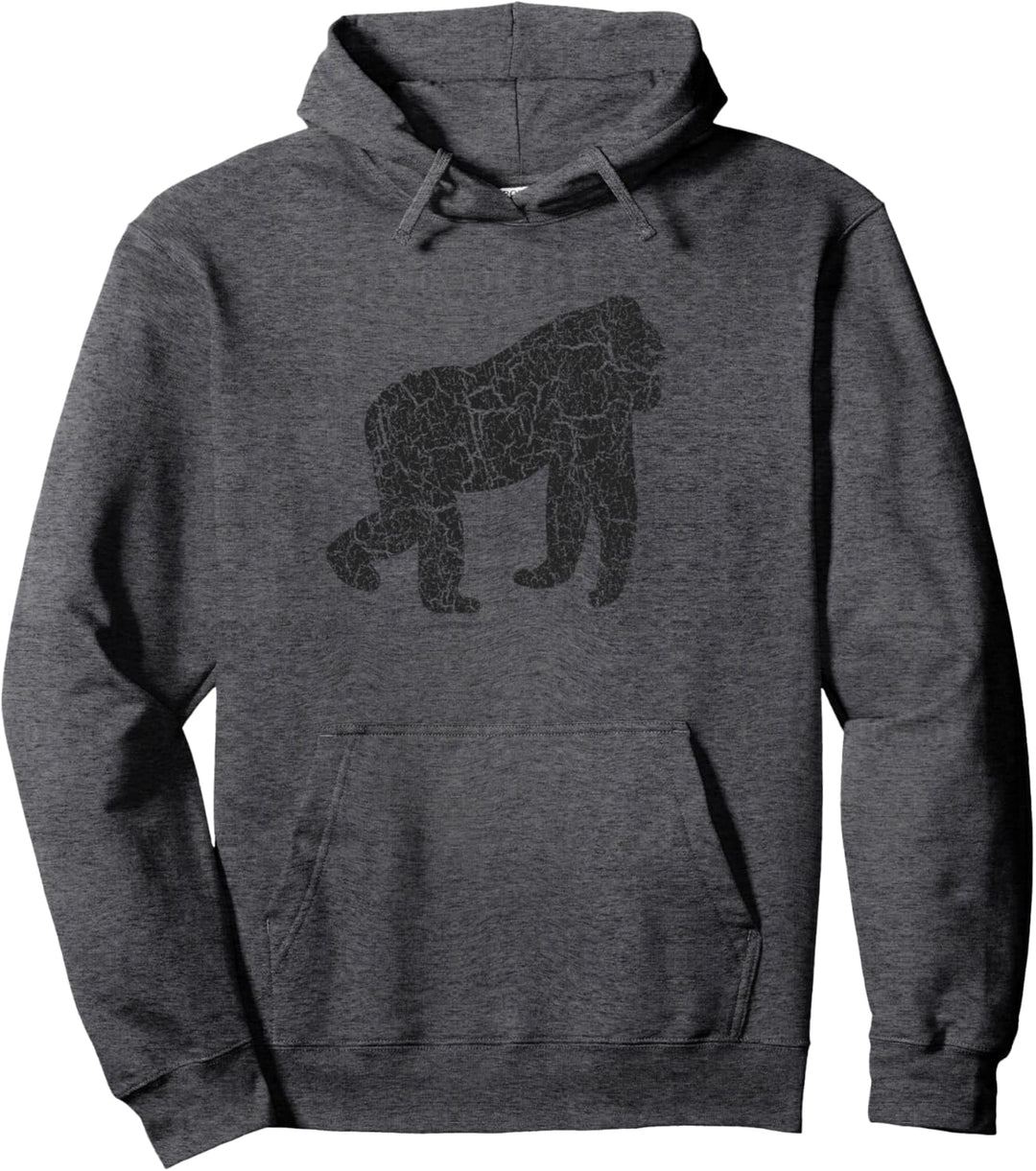 Mountain Gorilla Distressed Print – Vintage Mountain Gorilla Pullover Hoodie