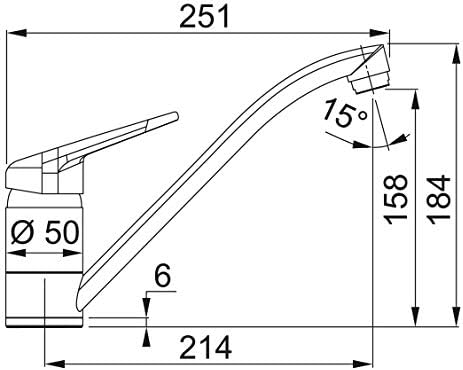 FRANKE 115.0470.661 Armatur NOVARA-PLUS in ONYX mit schwenkbarem Festauslauf / Einhebelmischer mediu