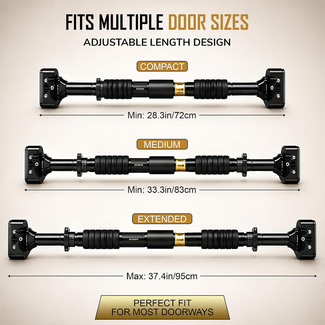 Length Adjustable Pull Up Bar for Doorway - 200KG Capacity 72-95 CM No Screw Home Gym Exercise Equip