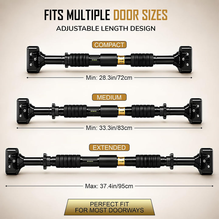 Length Adjustable Pull Up Bar for Doorway - 200KG Capacity 72-95 CM No Screw Home Gym Exercise Equip