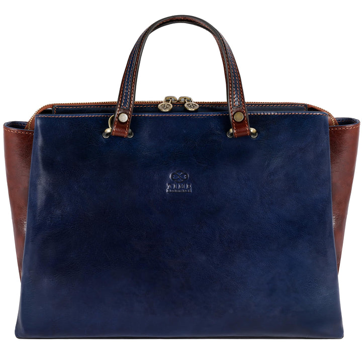 Time Resistance Schultertasche Damen - Handtasche aus Leder - Made in Italy - Tragetasche - Shopper