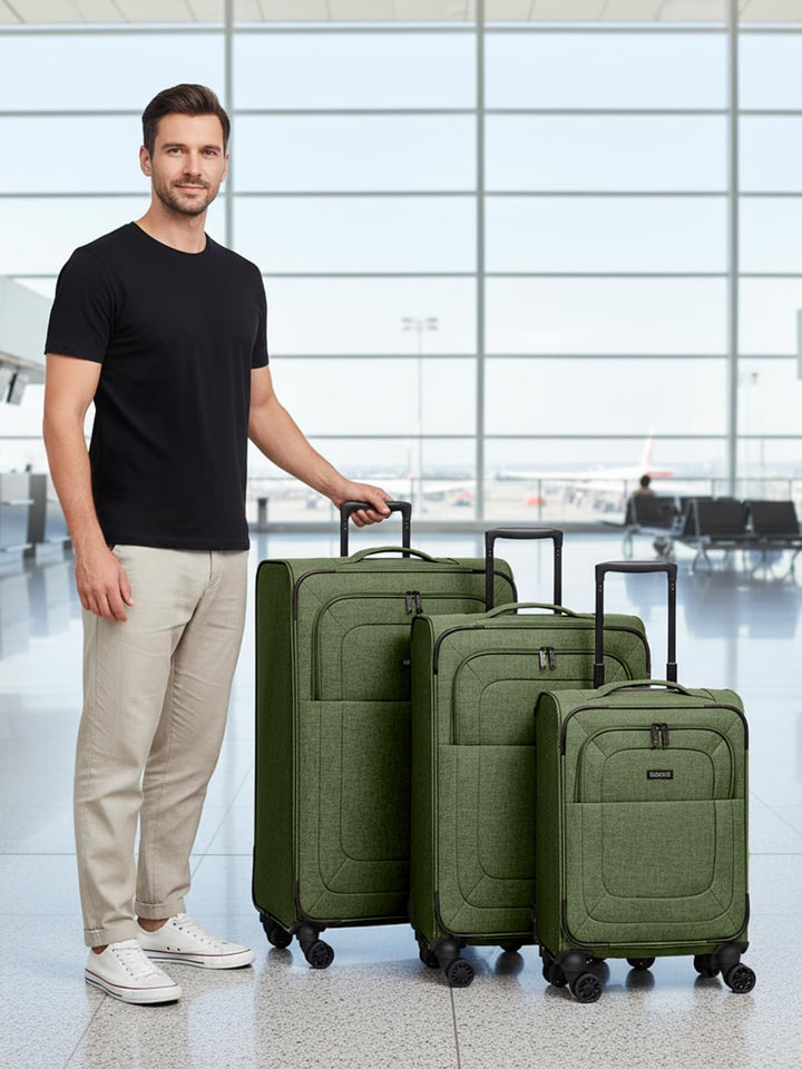 REDOLZ Koffer-Set 3-teilig für Damen & Herren | leichte & stabile Reise-Trolleys, hochwertiges Softc