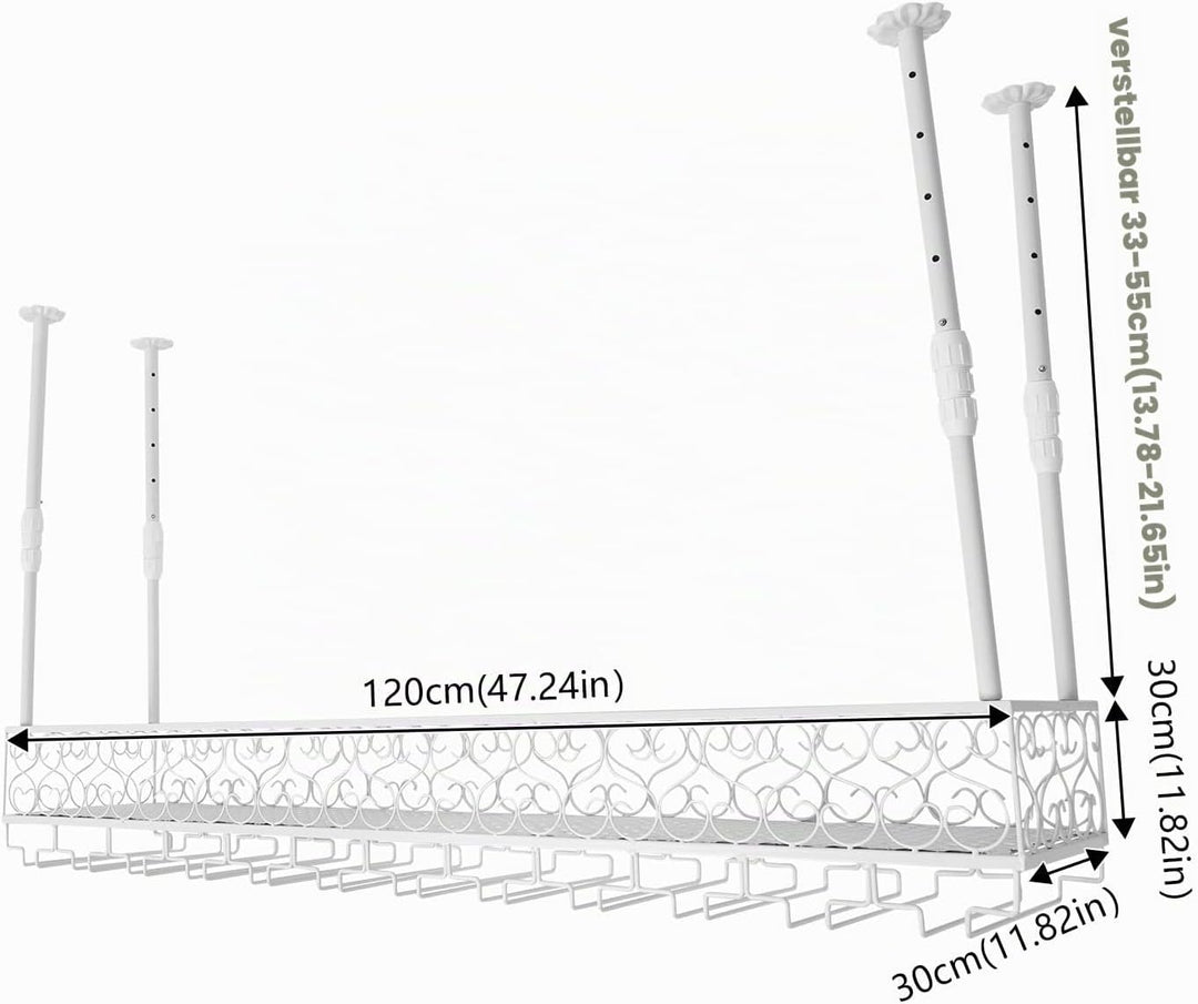 Industrial Vintage Bar schwimmende Regal 120x30cm Weiss Bar schwimmende Regale für Wand Decke montie
