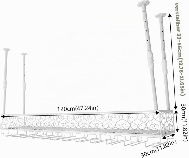 Industrial Vintage Bar schwimmende Regal 120x30cm Weiss Bar schwimmende Regale für Wand Decke montie