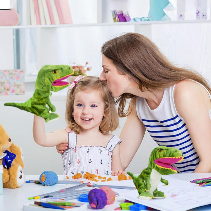 lilizzhoumax Dinosaurier Kuscheltier, Simuliertes Tier Dinosaurier Handpuppe aus Plüsch, Kawaii Nied