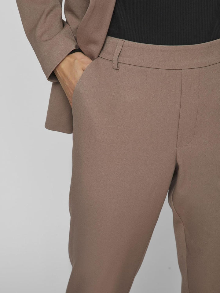Vila Damen Vivarone Hw Slim Pant-Noos Stoffhose 34 Brown Lentil, 34 Brown Lentil