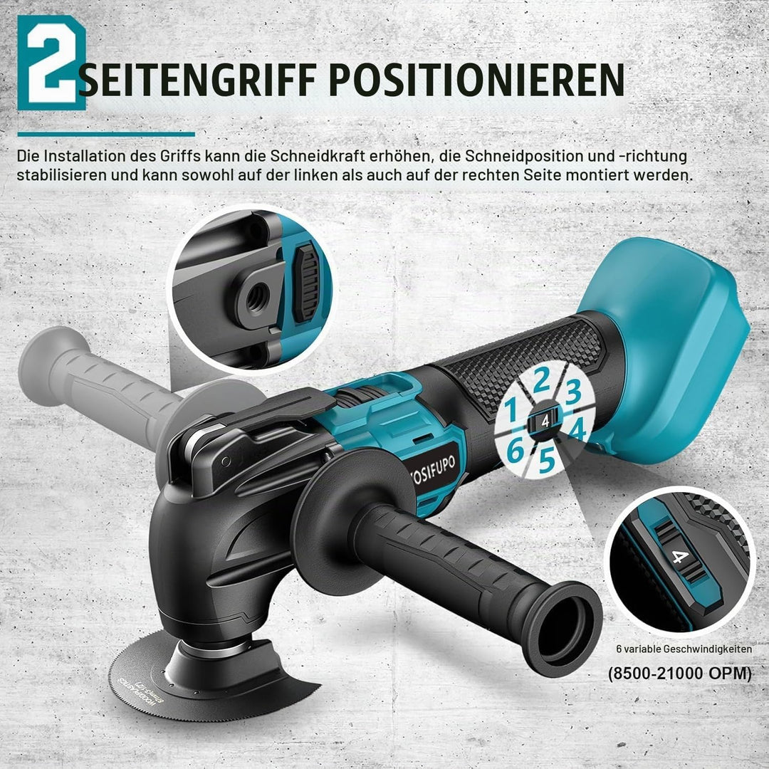 Multifunktionswerkzeug akku für Makita 18V Akku (Ohne Akku), Oszillationswerkzeug Akku mit 30 Zubehö