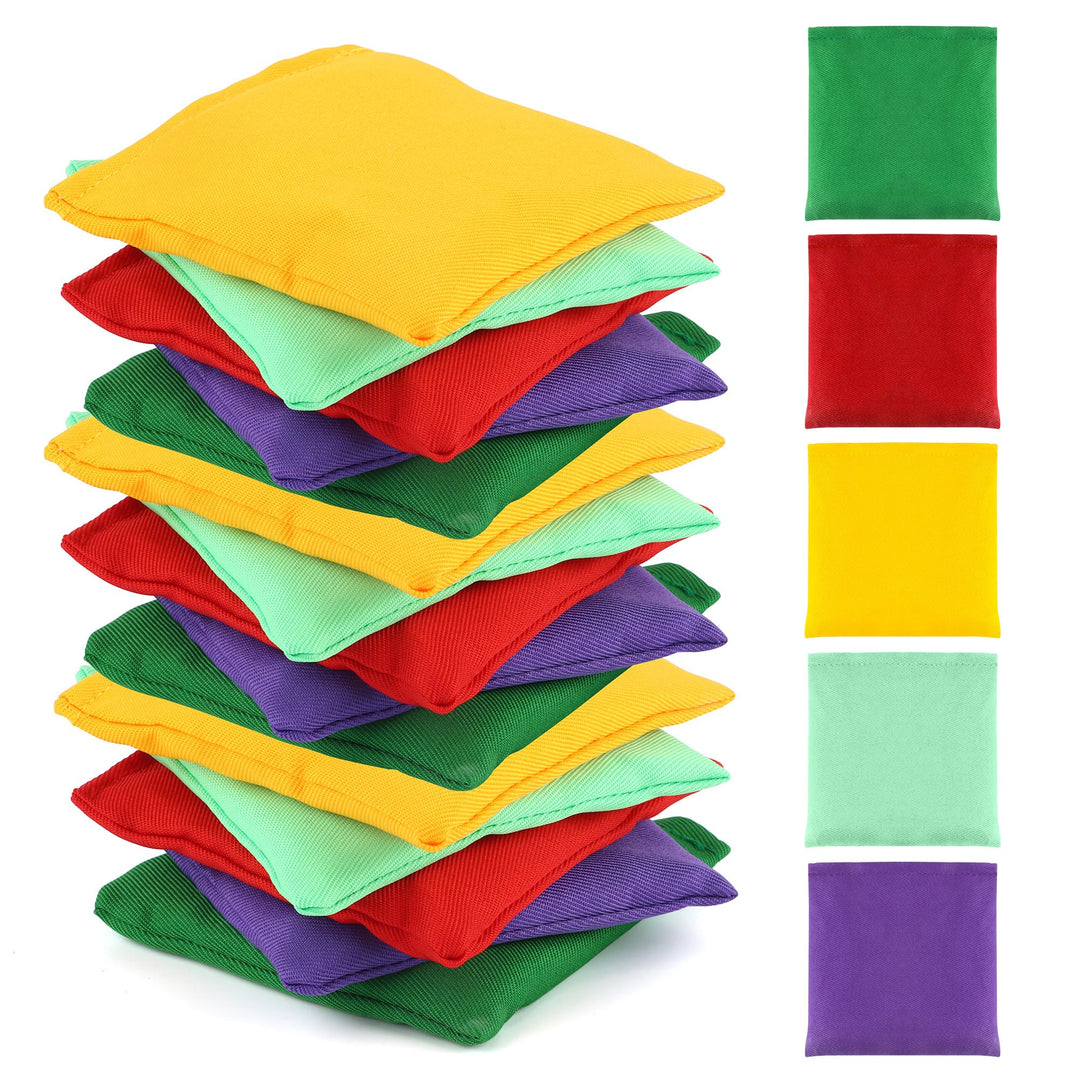 15 Stück Cornhole Säckchen - 10x10cm Wurfsäckchen Bohnensäckchen Set Sitzsäcke Werfen Bean Bags Wurf