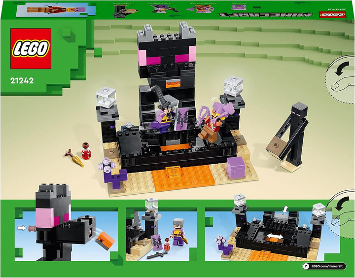 LEGO Minecraft Die End-Arena Set, 'Player-vs-Player Battle' Action-Spielzeug mit Lava, Enderdrache u