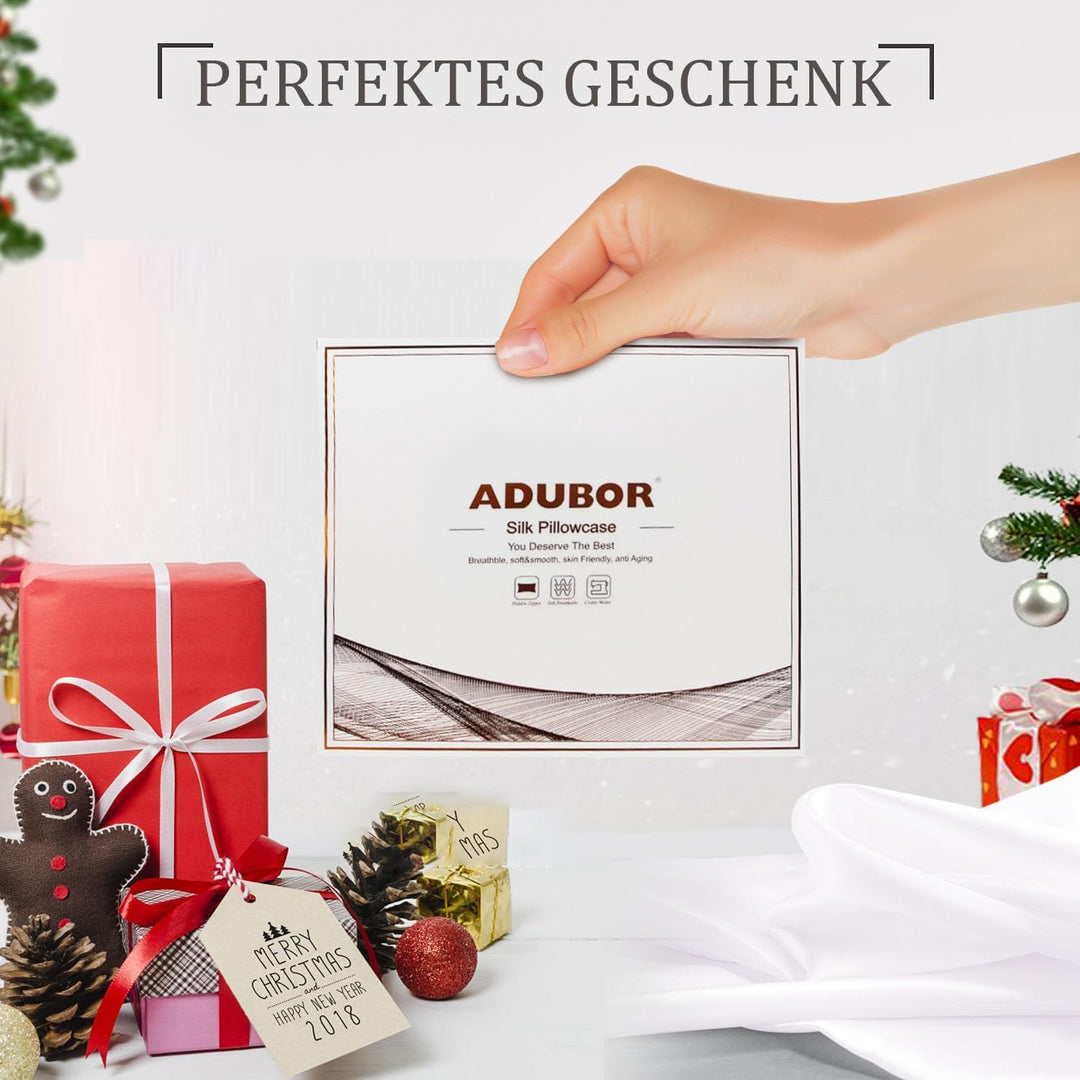 Adubor 100% Seidenkissenbezug 80x80 cm für Haar und Haut, Beide Seiten Natürliche Kissenbezug Seide,