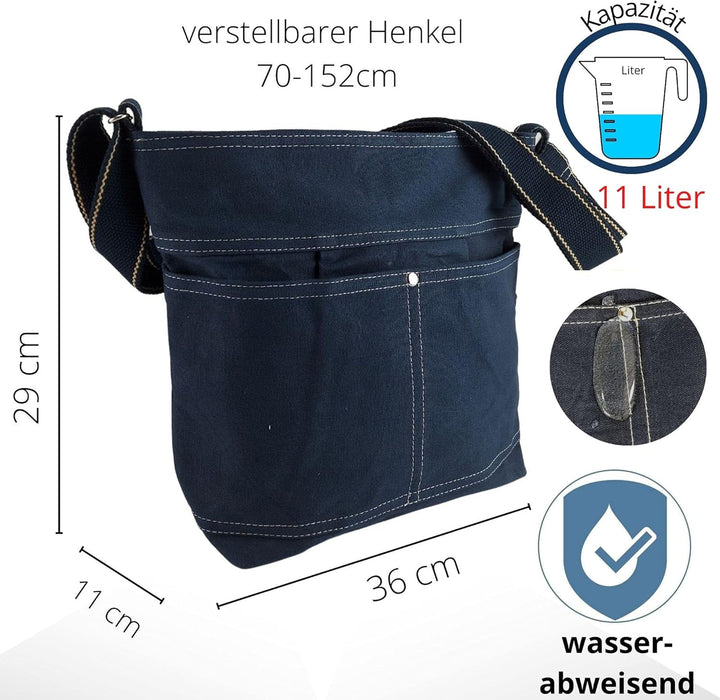 Domelo Damen Vegan Umhängetasche. Die nachhaltige Crossbody Hobo Tasche ist aus 100% Baumwolle/Canva