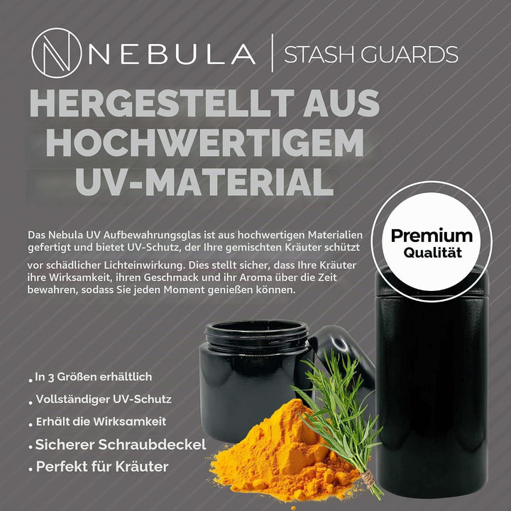 Nebula, StashGuard-Gläser, UV-Glas, luftdichter, geruchsneutraler UV-Aufbewahrungsbehälter, geruchsd