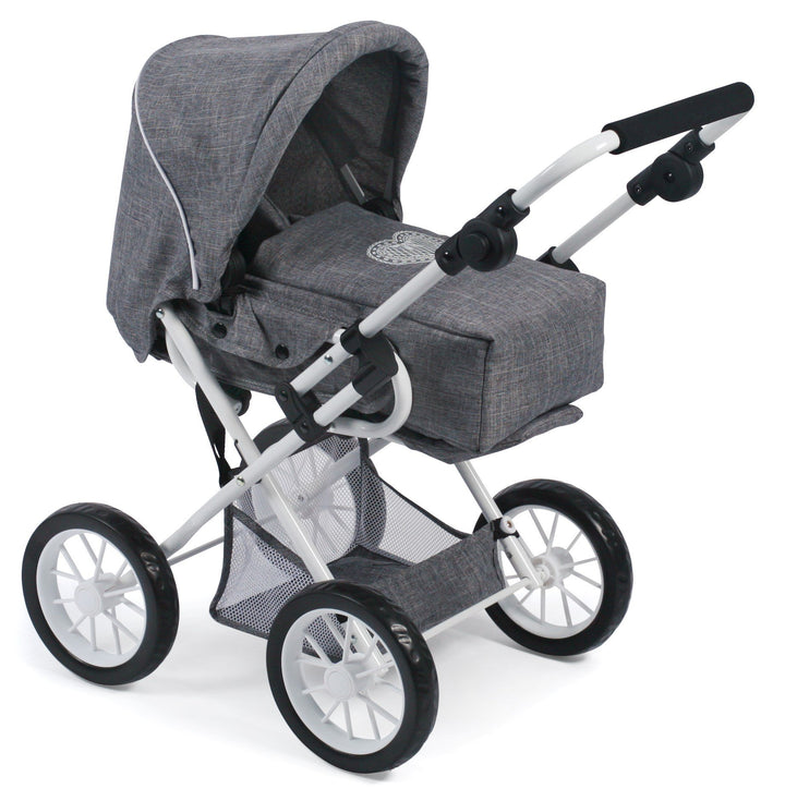 Bayer Chic 2000 - Puppenwagen Leni, 2in1 Kombipuppenwagen mit herausnehmbarer Tragetasche, Jeans gra