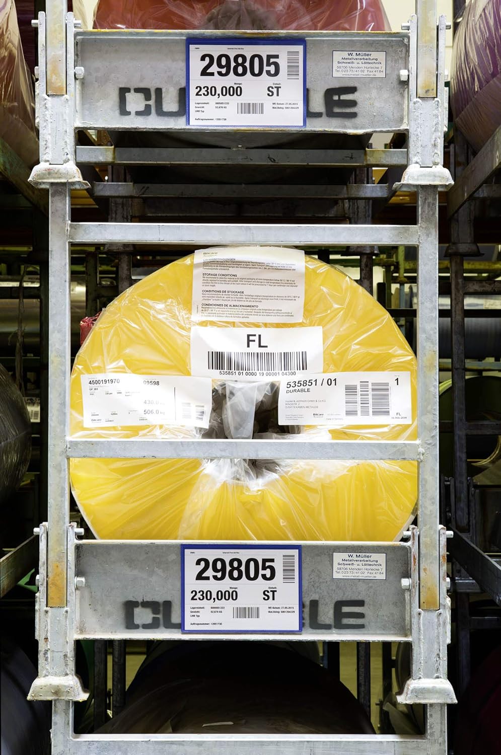 Durable Kennzeichnungstasche (A5 quer) Packung à  50 Stück, blau, 174307 A5 Querformat, A5 Querforma