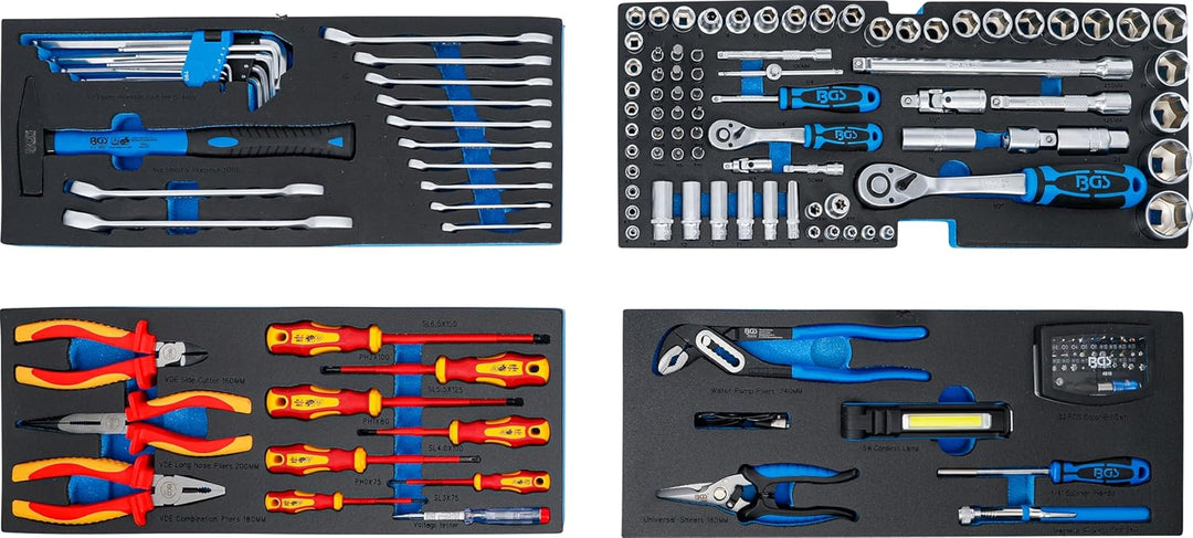 BGS 3350 | Elektriker-Metall-Werkzeugkoffer | 3 Schubladen | mit 147 Werkzeugen