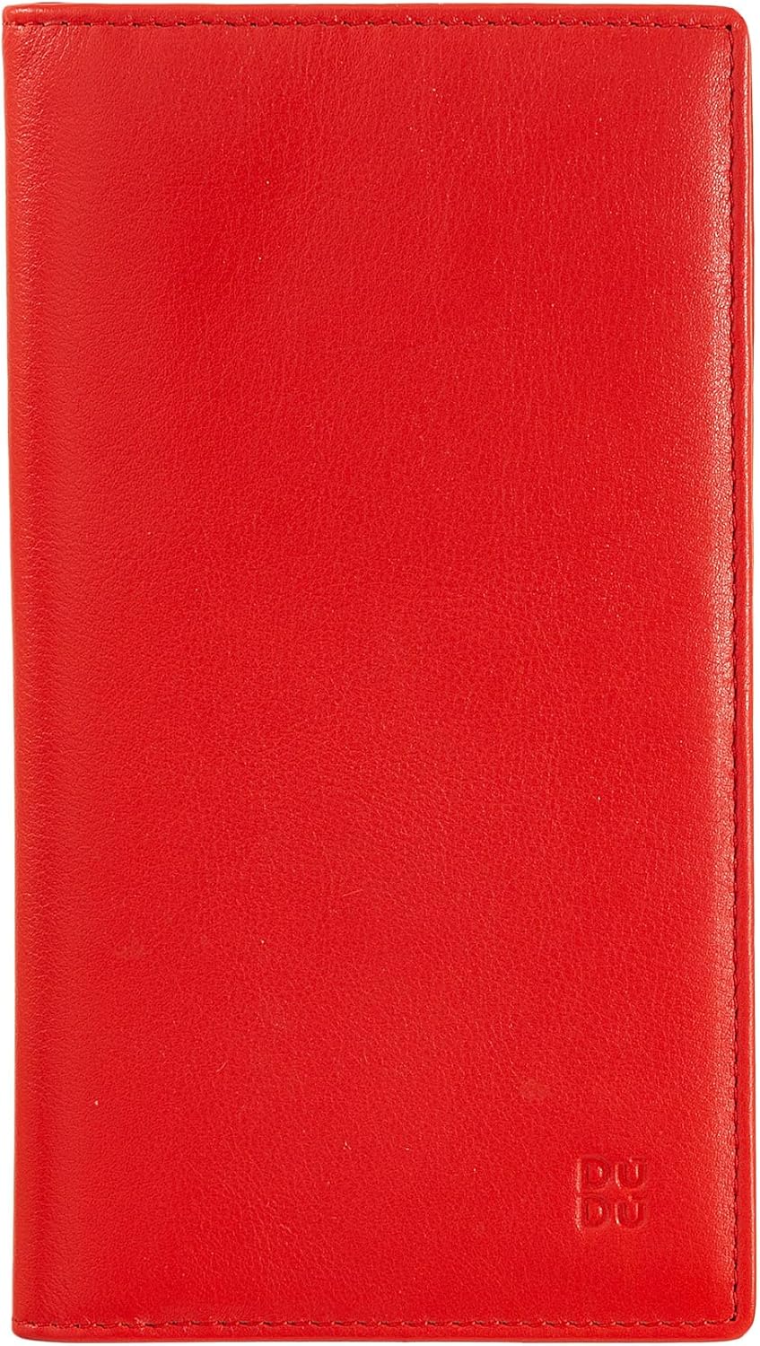 DUDU Brieftasche RFID-Schutz aus Leder bunt Gross mit 16 Karten-Fächern Flammenrot, Flammenrot