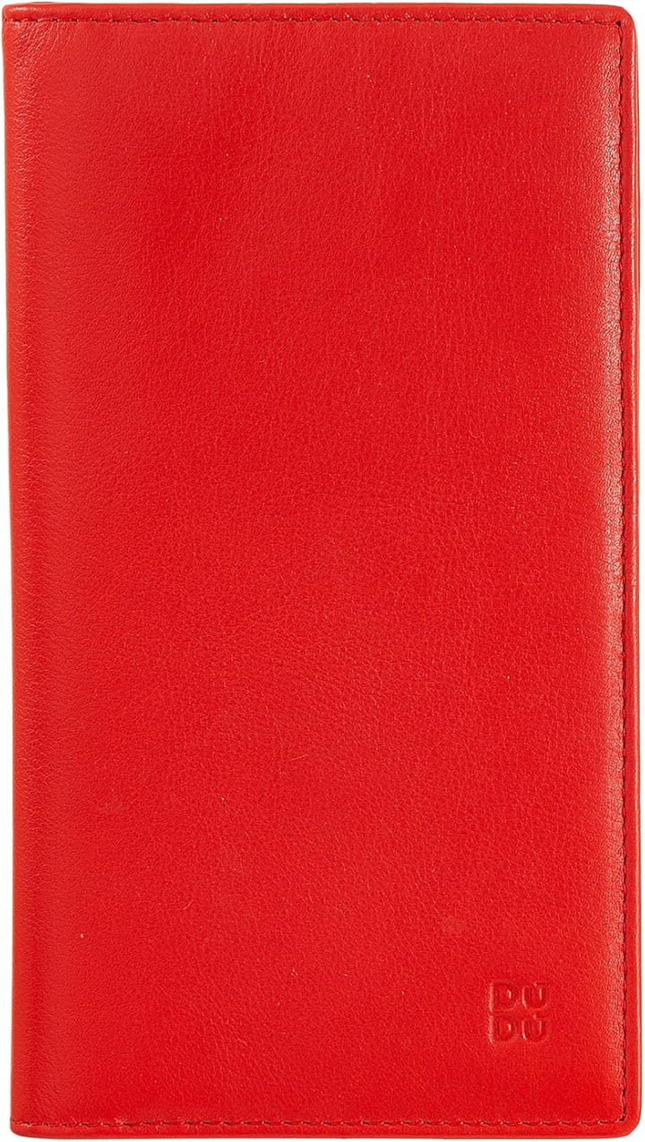 DUDU Brieftasche RFID-Schutz aus Leder bunt Gross mit 16 Karten-Fächern Flammenrot, Flammenrot