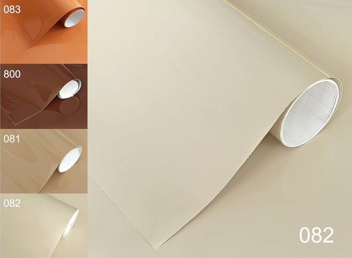 Selbstklebendes Vinyl, Beige, glänzend, 60 x 300 cm, für Möbel, Küche, Wände, Fenster, Bastelarbeite