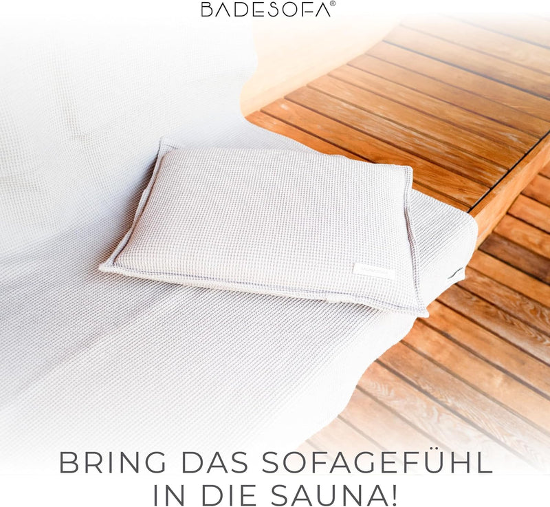 SAUNASOFA® Sauna-Set aus Bio-Baumwolle | Hitzebeständig & waschbar | Made in EU | 1 Sauna-Kissen 40x