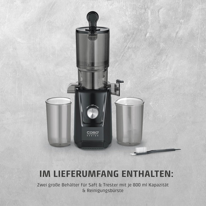 CASO Juice Fit - Slow Juicer, Sanftes und schonendes Entsaften dank niedriger Umdrehungszahl (40 U/m