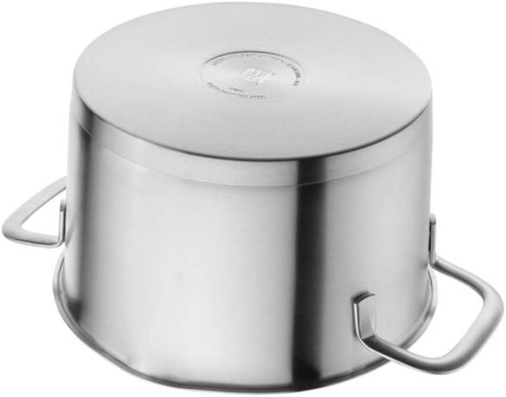 ZWILLING TrueFlow Kochtopfset, 4-teilig, Mit Ausgiessfunktion, Induktionsgeeignet, Edelstahl, Silber