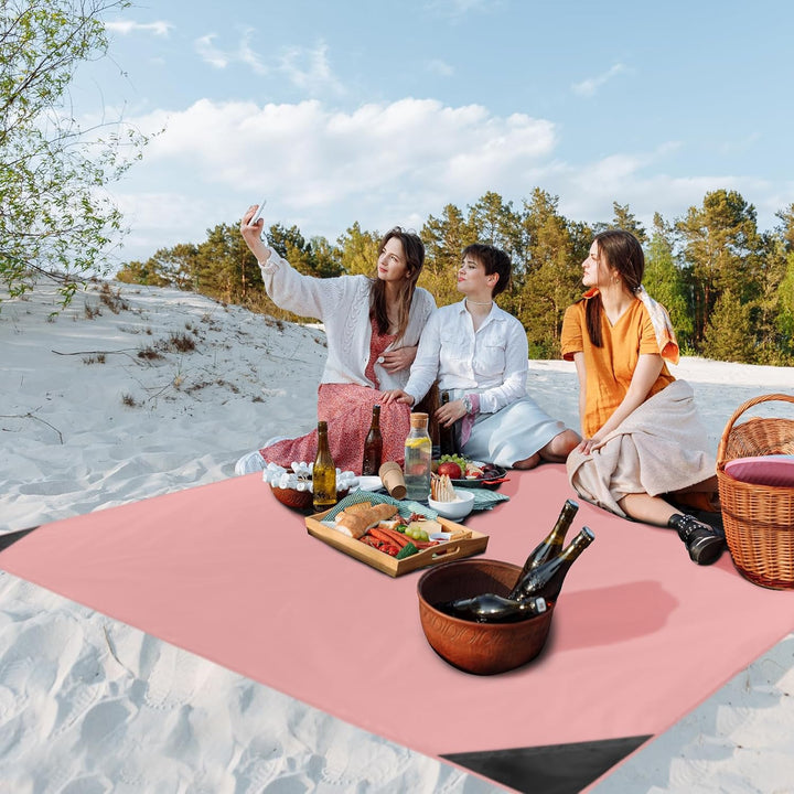 Odoland Picknickdecke 180 x 160 cm Ultraleicht Stranddecke Tragbare, Sandabweisende Camingmatte Komp