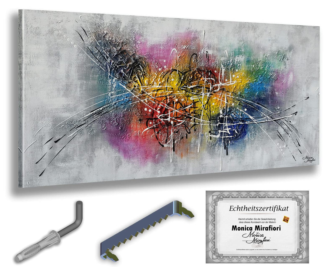 Monica Mirafiori I 100% HANDGEMALT I Gemälde Bolero 140x70cm | Gemälde Handgemalt | Acrylgemälde | S