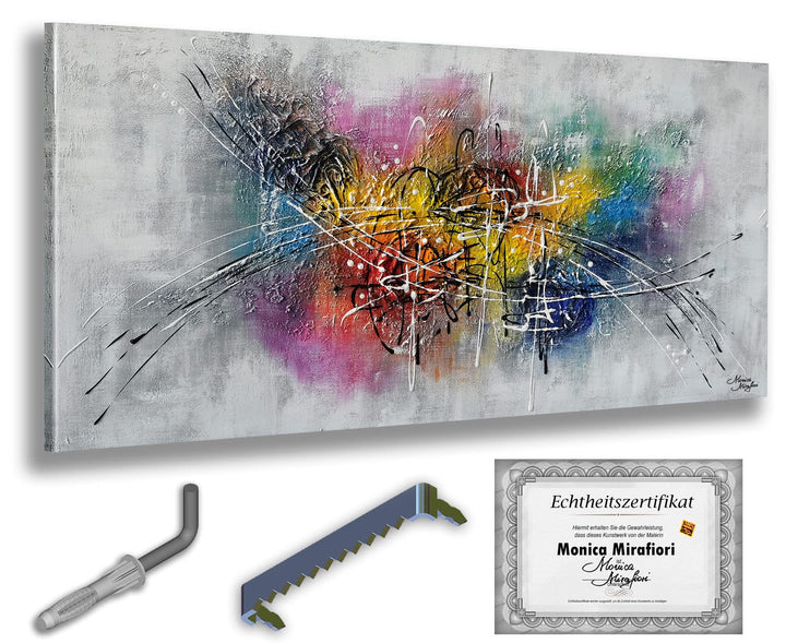 Monica Mirafiori I 100% HANDGEMALT I Gemälde Bolero 140x70cm | Gemälde Handgemalt | Acrylgemälde | S