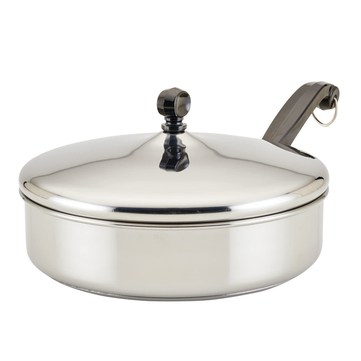 Farberware Klassischer Edelstahl-Bratdeckel, Sautepfanne (2,75 Quart), Silber 2.6 Liter, 2.6 Liter