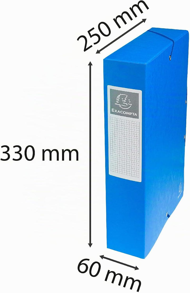 Exacompta 50600E 8er Pack Premium Sammelboxen aufgebaut mit Gummizug 60 mm breit aus extra starkem C