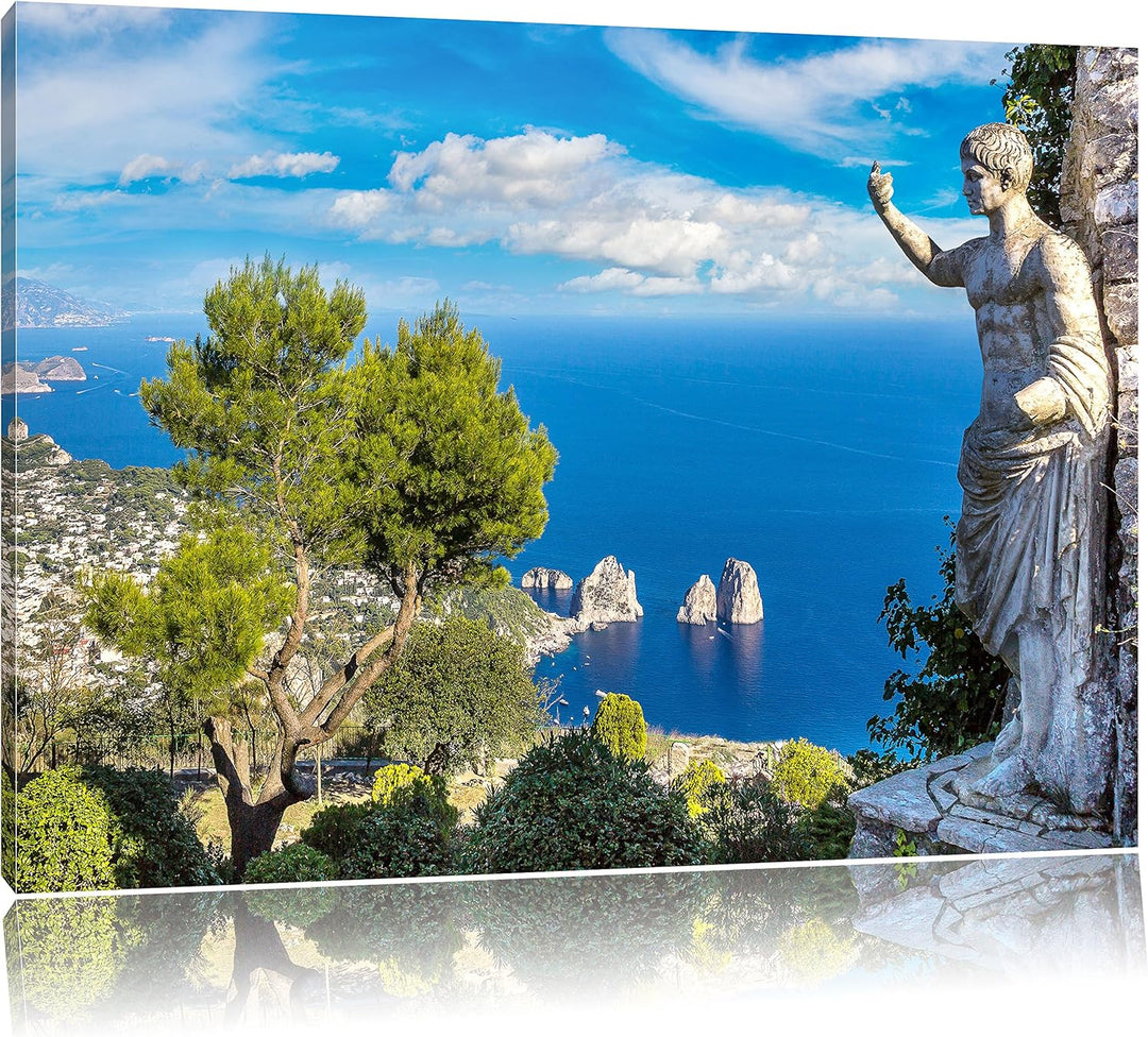 Insel Capri in Italien, Format: 100x70 auf Leinwand, XXL riesige Bilder fertig gerahmt mit Keilrahme