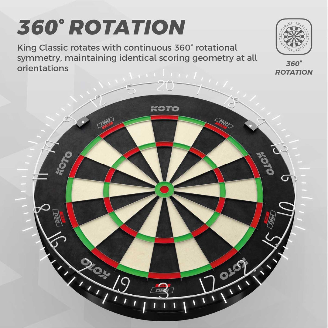 KOTO - King Pro + Dartbord Surround Rot, Hochwertiger Dart Surround für alle Dartscheiben, Dart Auff