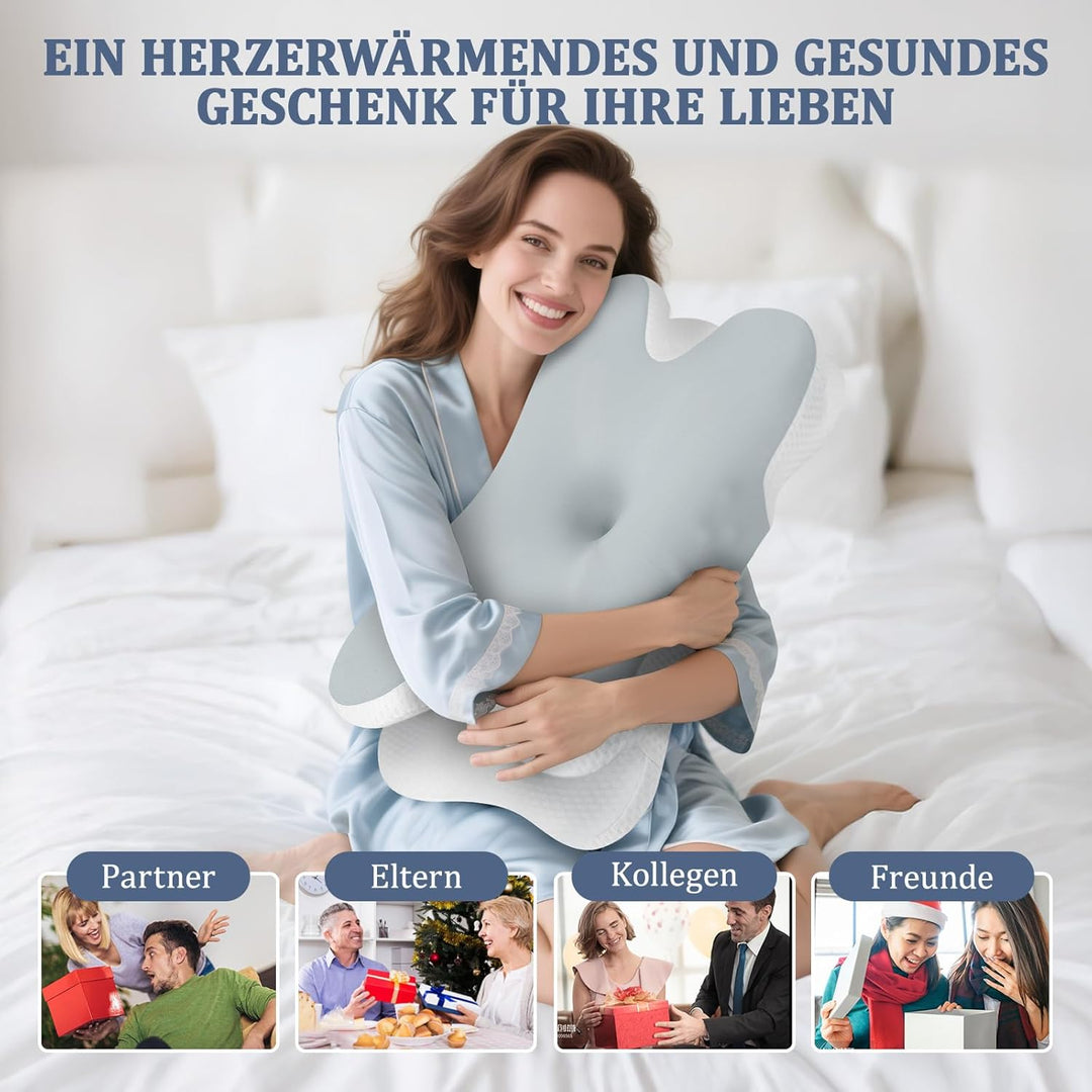 Nackenkissen - Orthopädisches Kopfkissen aus Memory Foam, Ergonomisches Kopfkissen gegen Nackenschme