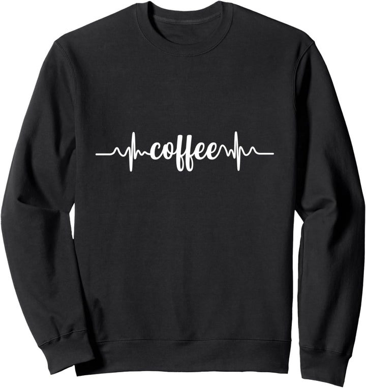 Coffee Heartbeat ECG Design Sweatshirt