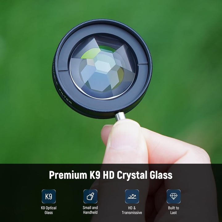 NEEWER 37mm Kaleidoskop Prism Filter mit Handy Clip, K9 Kaleidoscope Effektfilter Prismenfilter für