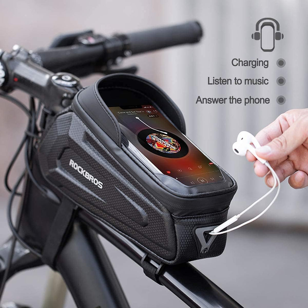 ROCKBROS Fahrrad Rahmentasche Lenkertasche Wasserdicht Handytasche für Smartphone bis zu 6.8 Zoll mi