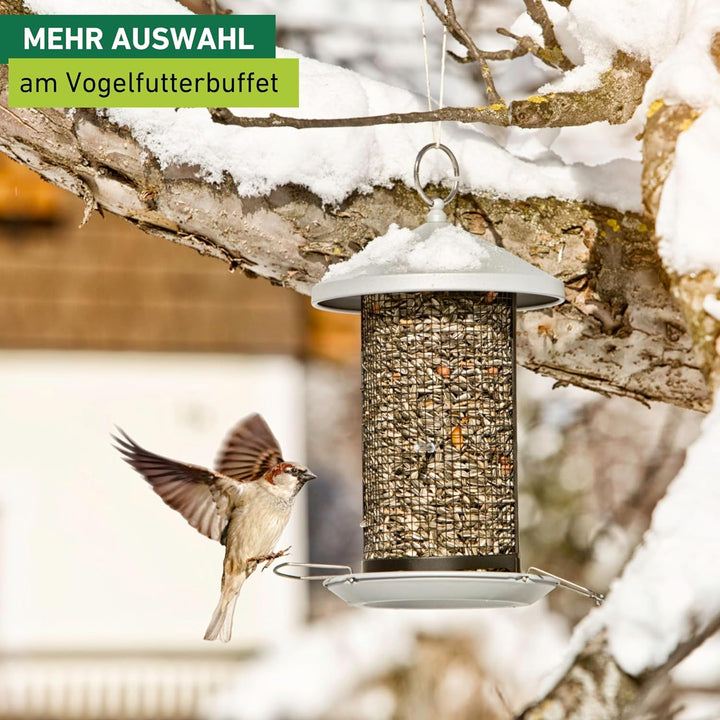 Windhager Vogelfuttersilo Happy Bird, Vogelfutterspender Futterstation, witterungsbeständig, aus Met