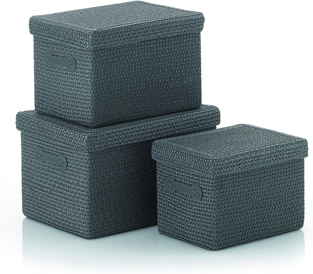 Kela 31280 Korb-Set 3tlg, Unterschiedliche Grössen, PP-Kunststoff, Rimossa, Grau 3-teilig Grau, 3-te