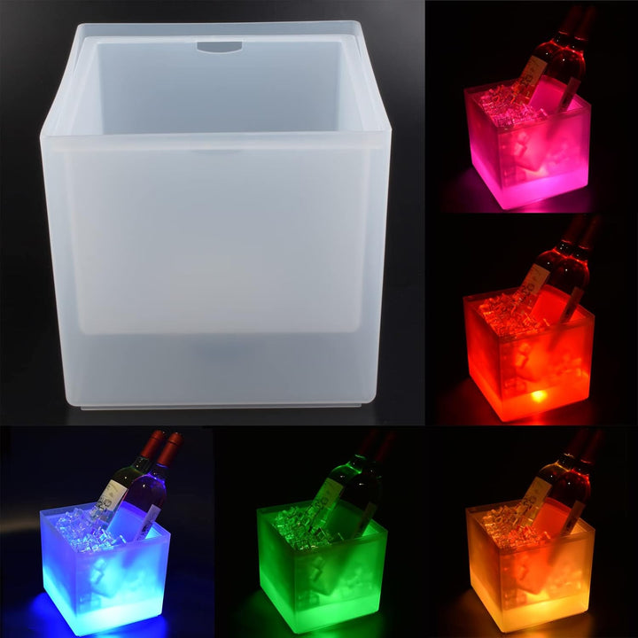 3.5L Eiskübel LED, Bunte Led Eiskübel für Flaschen, Eiskübel mit automatischem Farbwechsel, Für Part